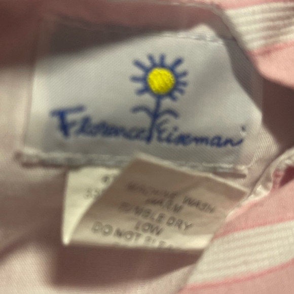 Florence Eiseman Pink And White Stripe Bow Embellished Lined Dress 2T - Picture 4 of 5